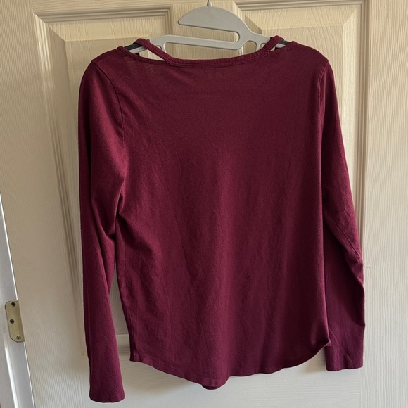 LOFT Deep Red Long Sleeve Tee - Picture 4 of 4